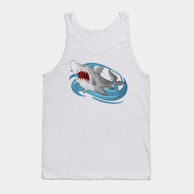 Shark Cartoon Tank Top by Naves